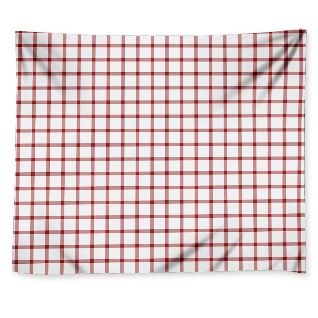 Red And White Tattersall Pattern Print Tapestry