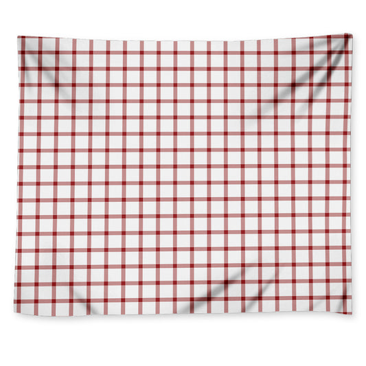 Red And White Tattersall Pattern Print Tapestry
