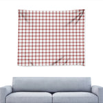 Red And White Tattersall Pattern Print Tapestry
