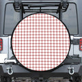 Red And White Tattersall Pattern Print Tire Cover