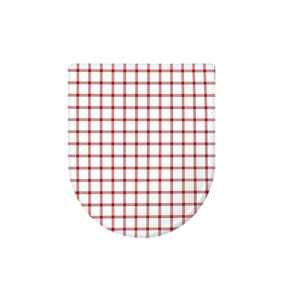 Red And White Tattersall Pattern Print Toilet Lid Cover