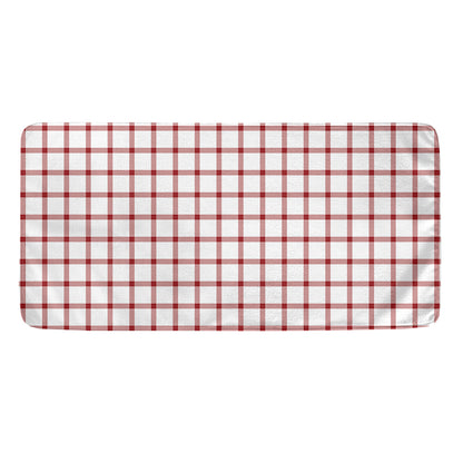 Red And White Tattersall Pattern Print Towel