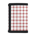 Red And White Tattersall Pattern Print Trifold Wallet