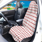 Red And White Tattersall Pattern Print Waterproof Car Seat Cover