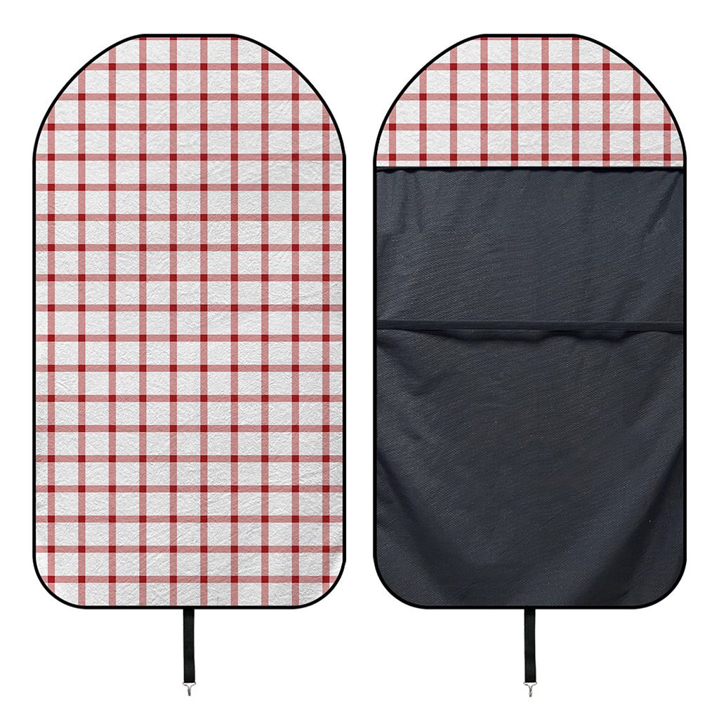 Red And White Tattersall Pattern Print Waterproof Car Seat Cover
