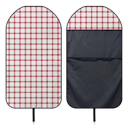 Red And White Tattersall Pattern Print Waterproof Car Seat Cover
