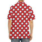 Red And White Volleyball Pattern Print Aloha Shirt