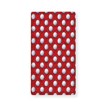 Red And White Volleyball Pattern Print Baby Crib Sheet