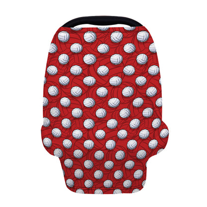 Red And White Volleyball Pattern Print Baby Seat Cover