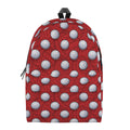 Red And White Volleyball Pattern Print School Backpack