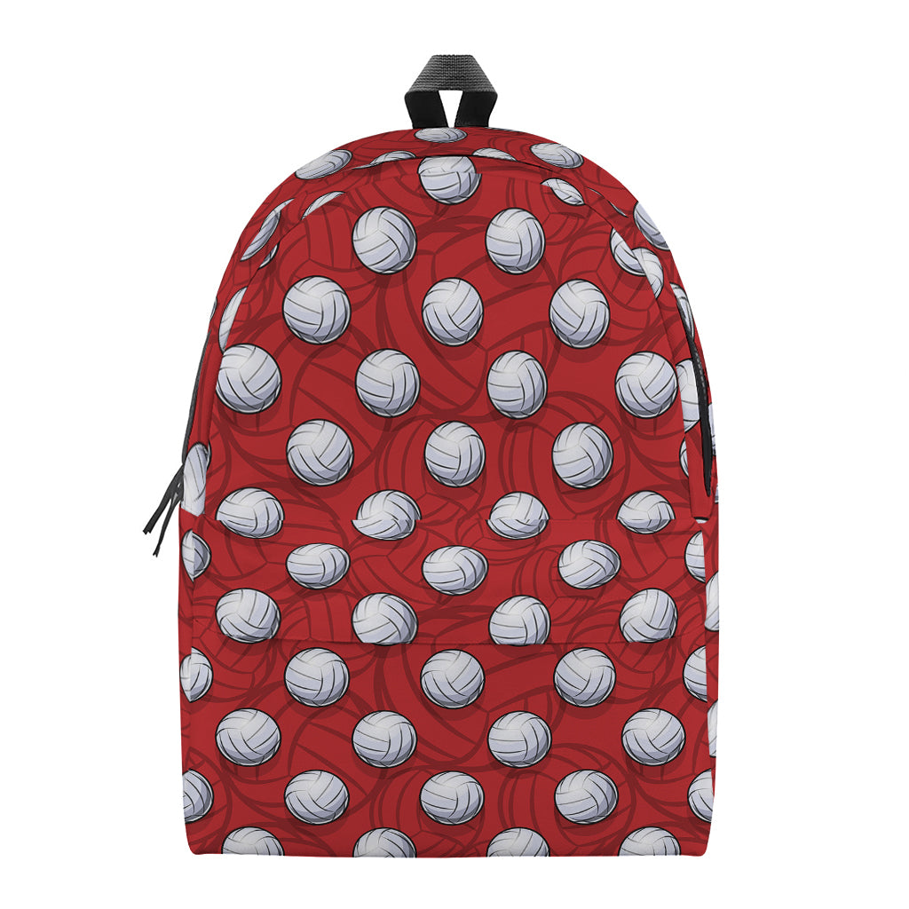 Red And White Volleyball Pattern Print Backpack