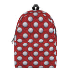 Red And White Volleyball Pattern Print Backpack