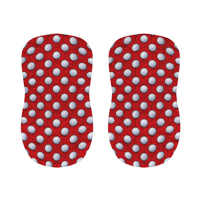 Red And White Volleyball Pattern Print Bar Stool Covers