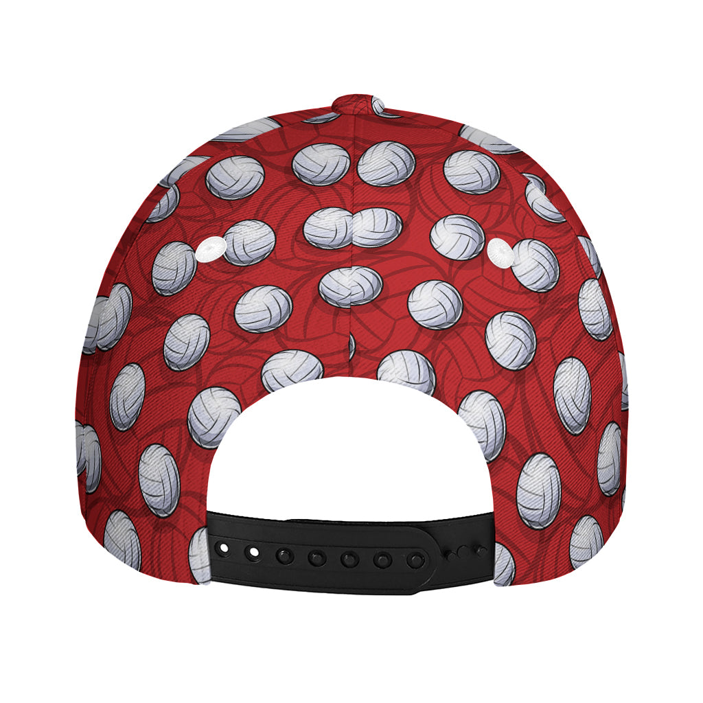 Red And White Volleyball Pattern Print Baseball Cap