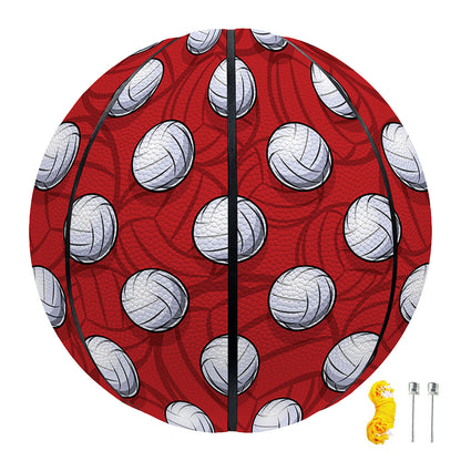 Red And White Volleyball Pattern Print Basketball