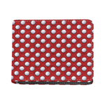Red And White Volleyball Pattern Print Bifold Wallet
