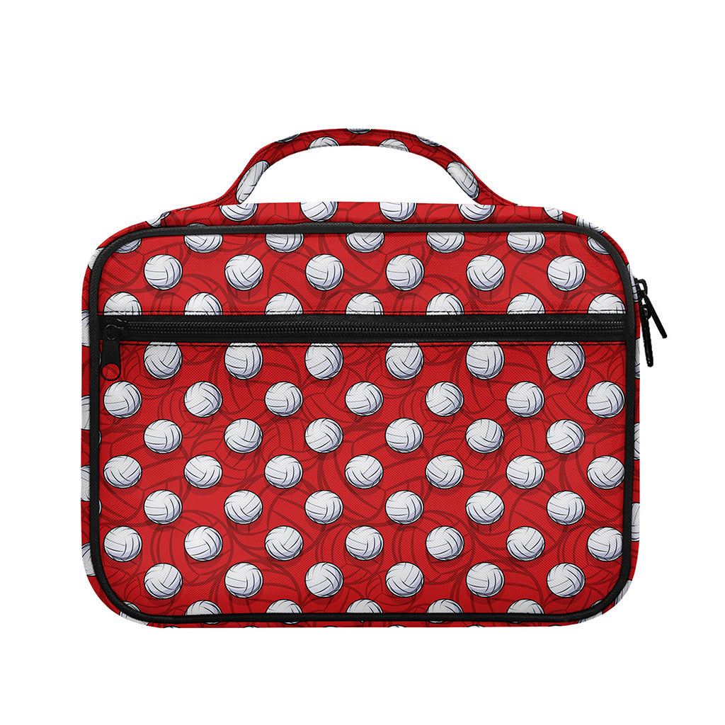 Red And White Volleyball Pattern Print Briefcase Bible Bag