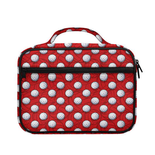 Red And White Volleyball Pattern Print Briefcase Bible Bag