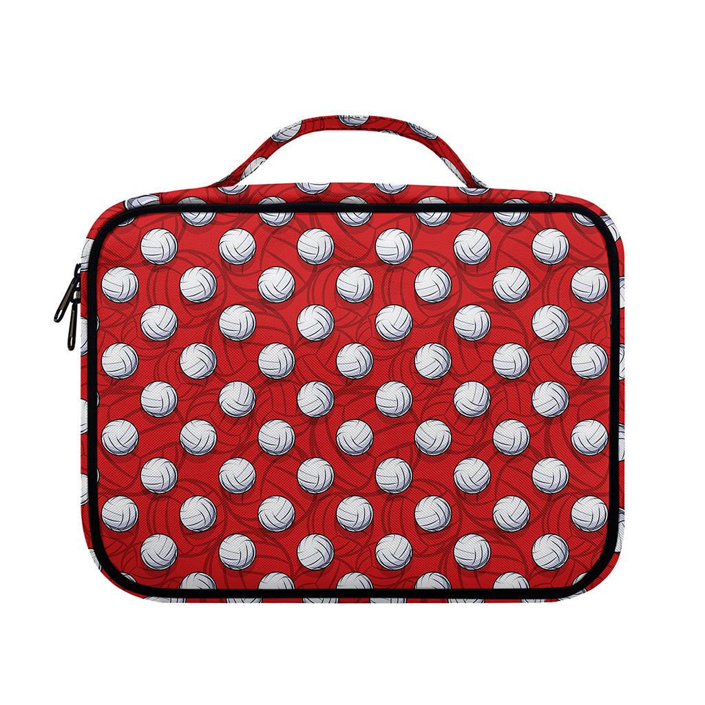 Red And White Volleyball Pattern Print Briefcase Bible Bag