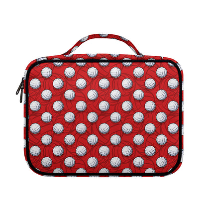 Red And White Volleyball Pattern Print Briefcase Bible Bag