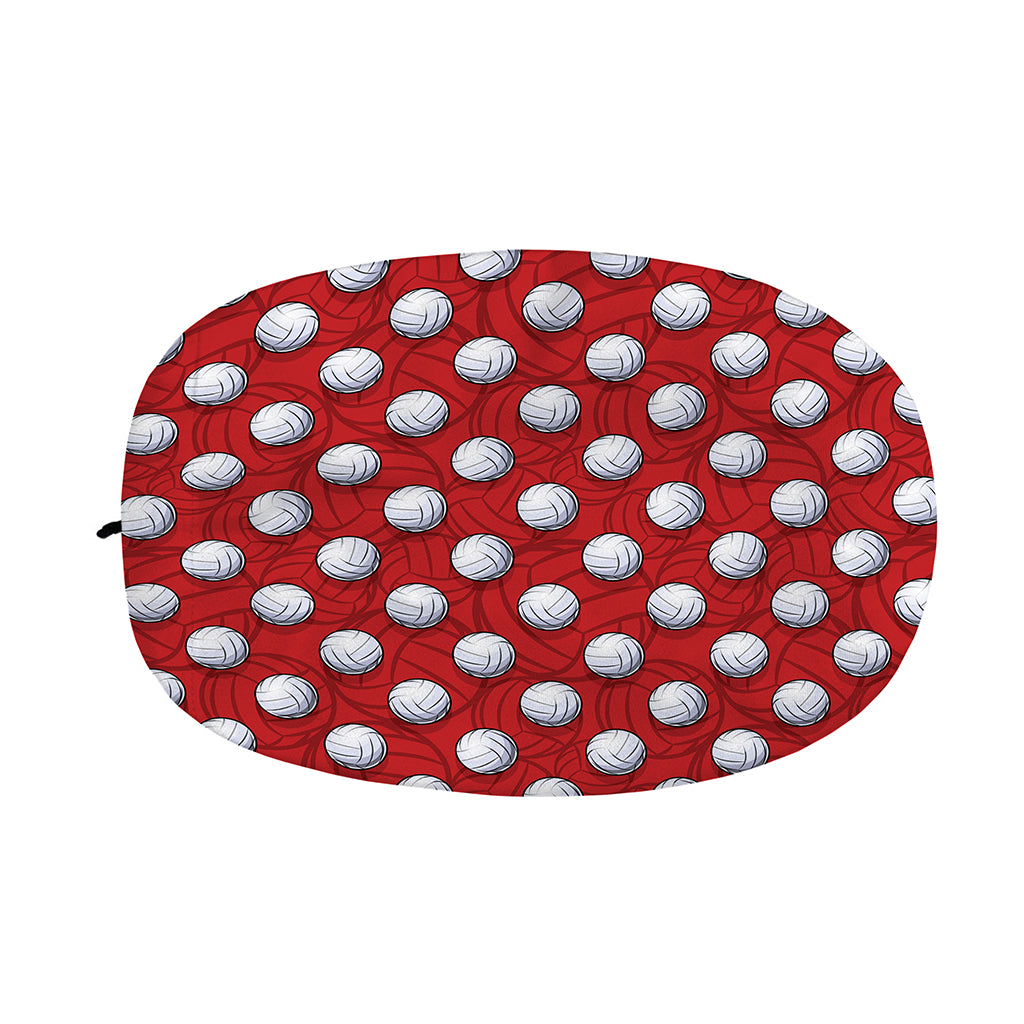 Red And White Volleyball Pattern Print Car Side Mirror Covers