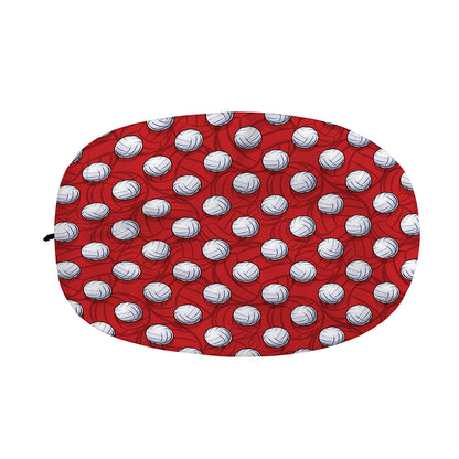 Red And White Volleyball Pattern Print Car Side Mirror Covers