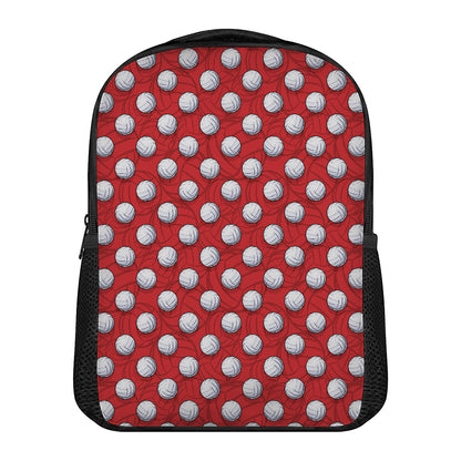 Red And White Volleyball Pattern Print Casual Backpack
