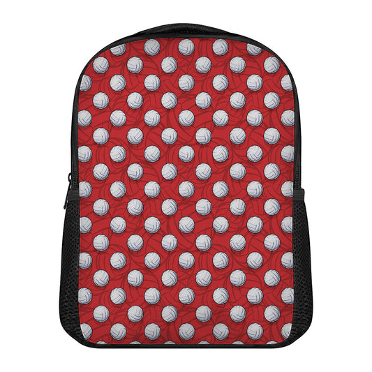 Red And White Volleyball Pattern Print Casual Backpack