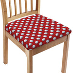 Red And White Volleyball Pattern Print Chair Cushion Cover