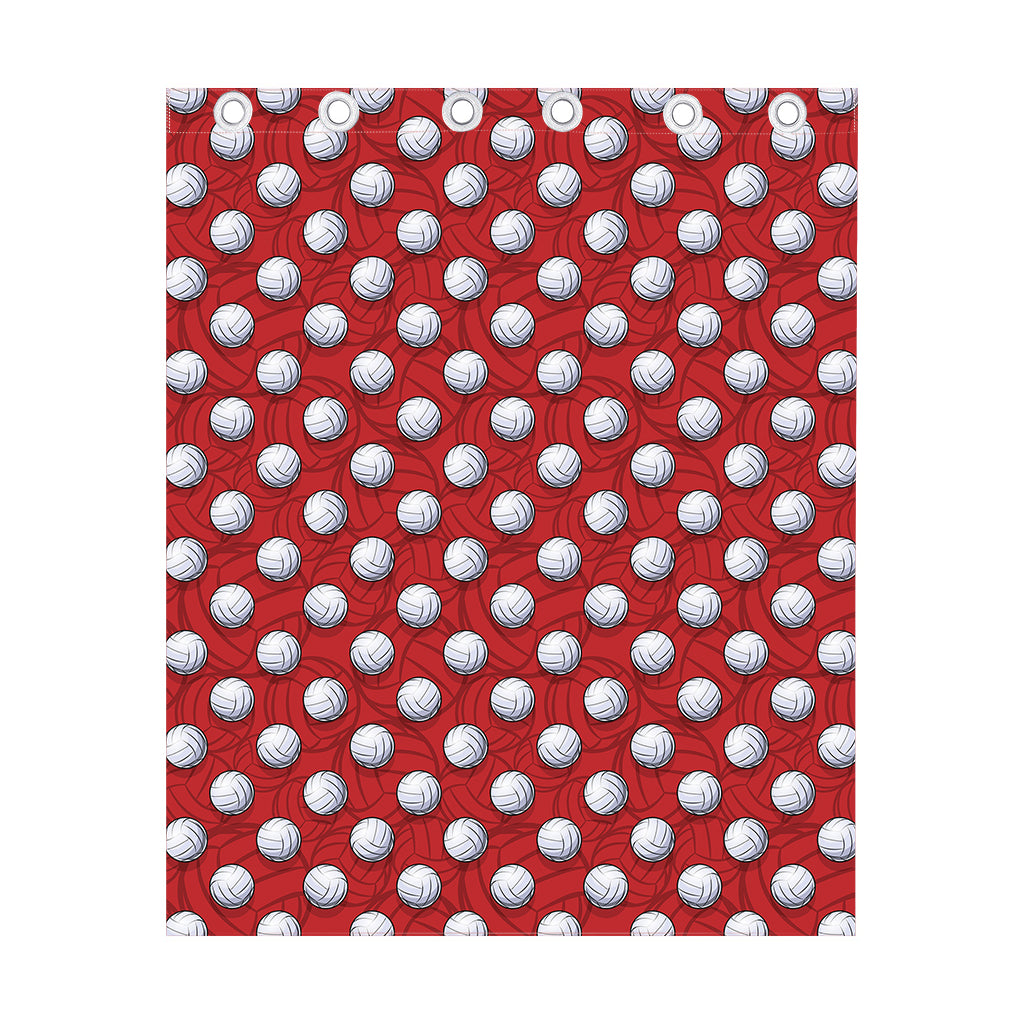 Red And White Volleyball Pattern Print Curtain