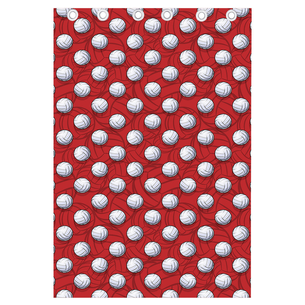 Red And White Volleyball Pattern Print Curtain