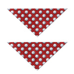 Red And White Volleyball Pattern Print Dog Bandana