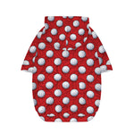 Red And White Volleyball Pattern Print Dog Zip Up Hoodie