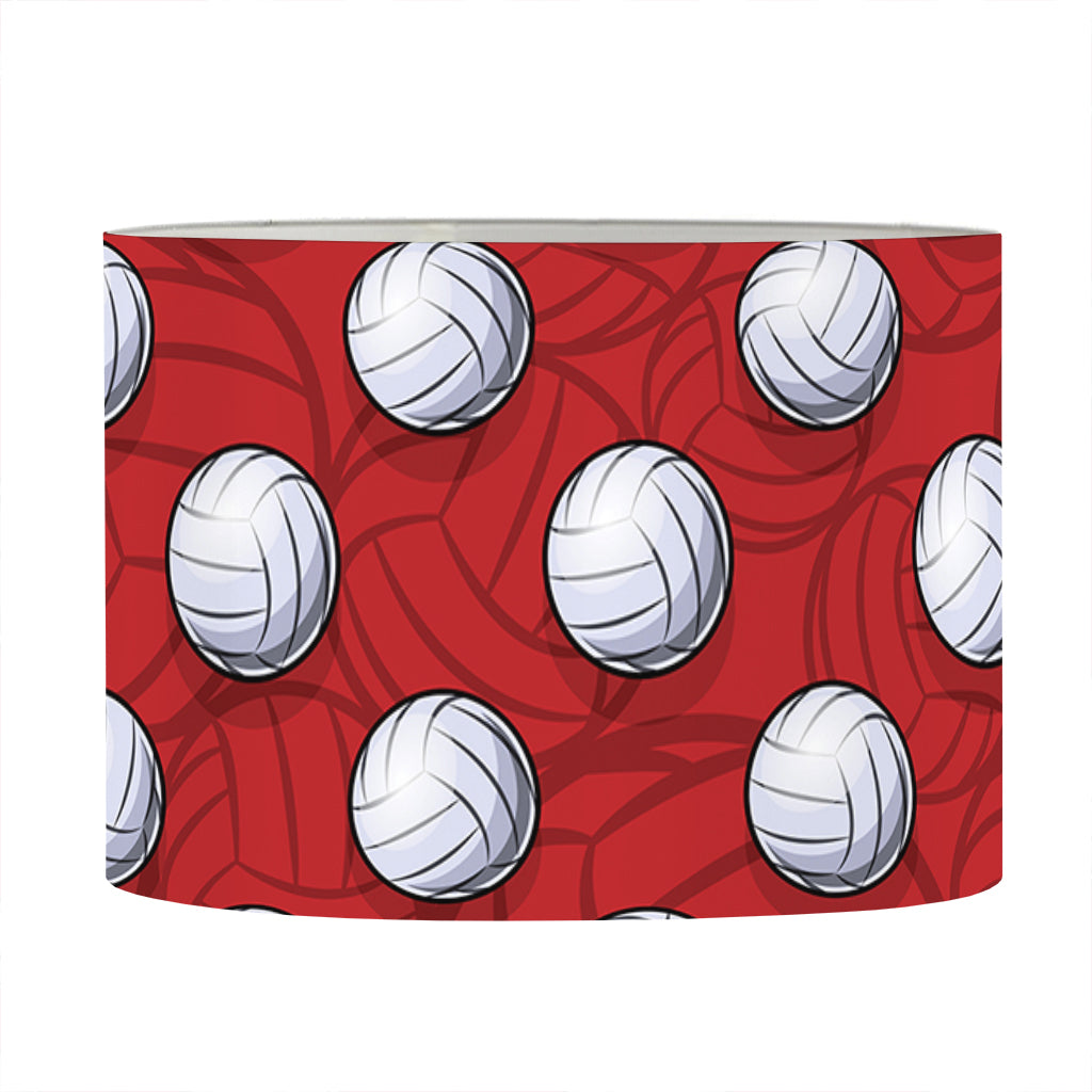 Red And White Volleyball Pattern Print Drum Lamp Shade