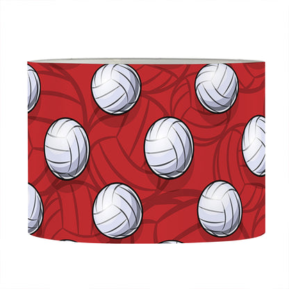 Red And White Volleyball Pattern Print Drum Lamp Shade