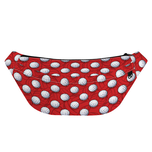 Red And White Volleyball Pattern Print Fanny Pack