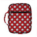 Red And White Volleyball Pattern Print Front Pocket Bible Bag