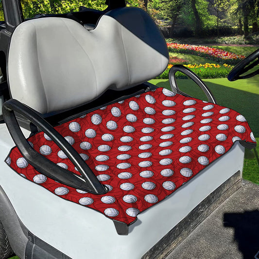 Red And White Volleyball Pattern Print Golf Cart Seat Cover