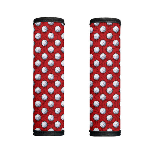 Red And White Volleyball Pattern Print Handle Covers