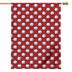Red And White Volleyball Pattern Print House Flag