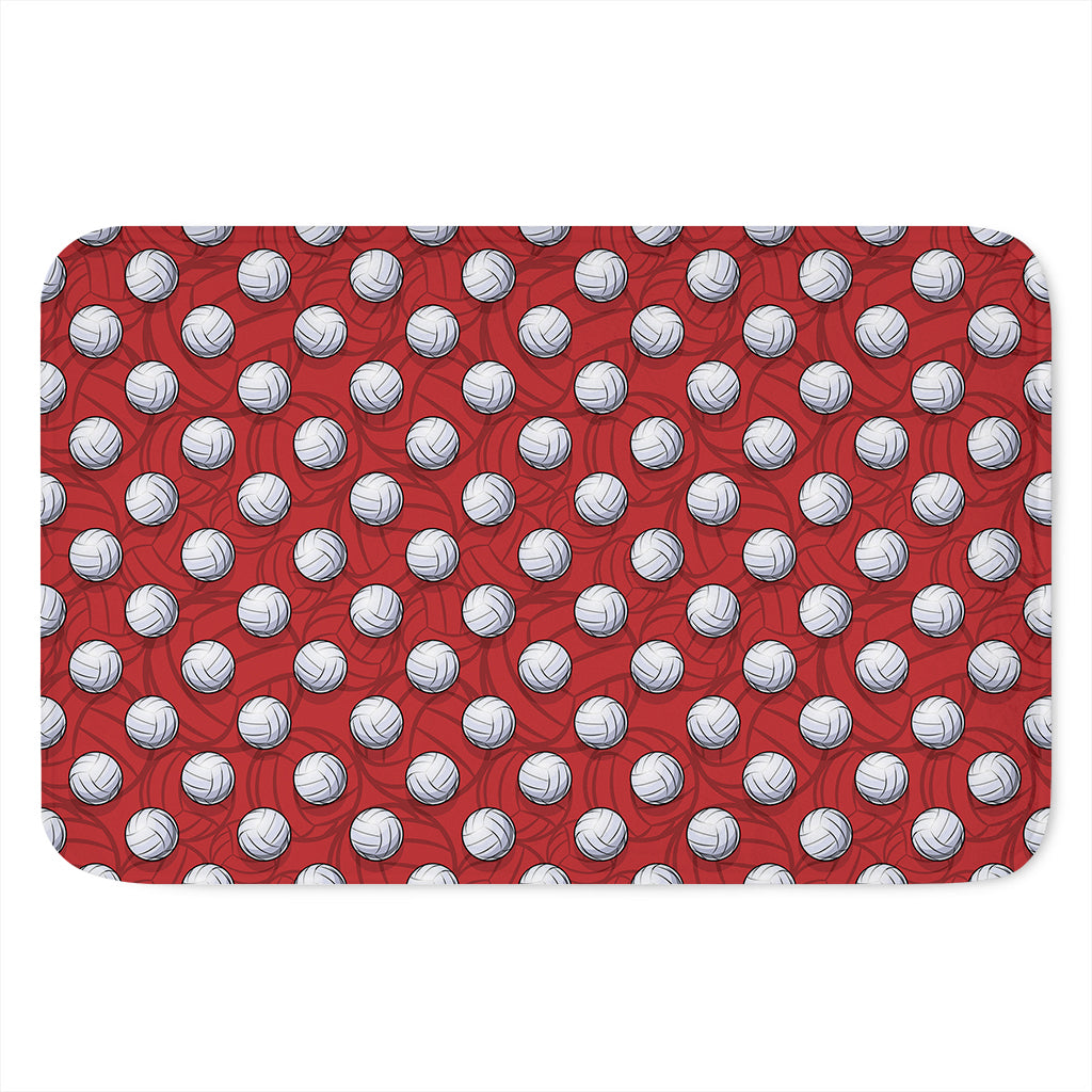 Red And White Volleyball Pattern Print Indoor Door Mat