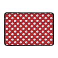 Red And White Volleyball Pattern Print Kitchen Mat