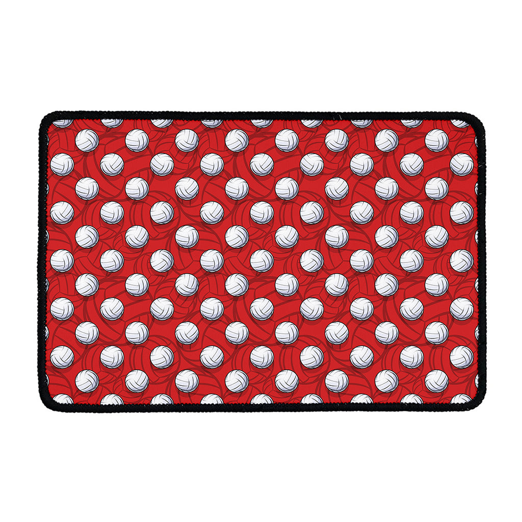 Red And White Volleyball Pattern Print Kitchen Mat