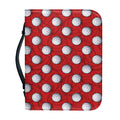 Red And White Volleyball Pattern Print Leather Bible Cover