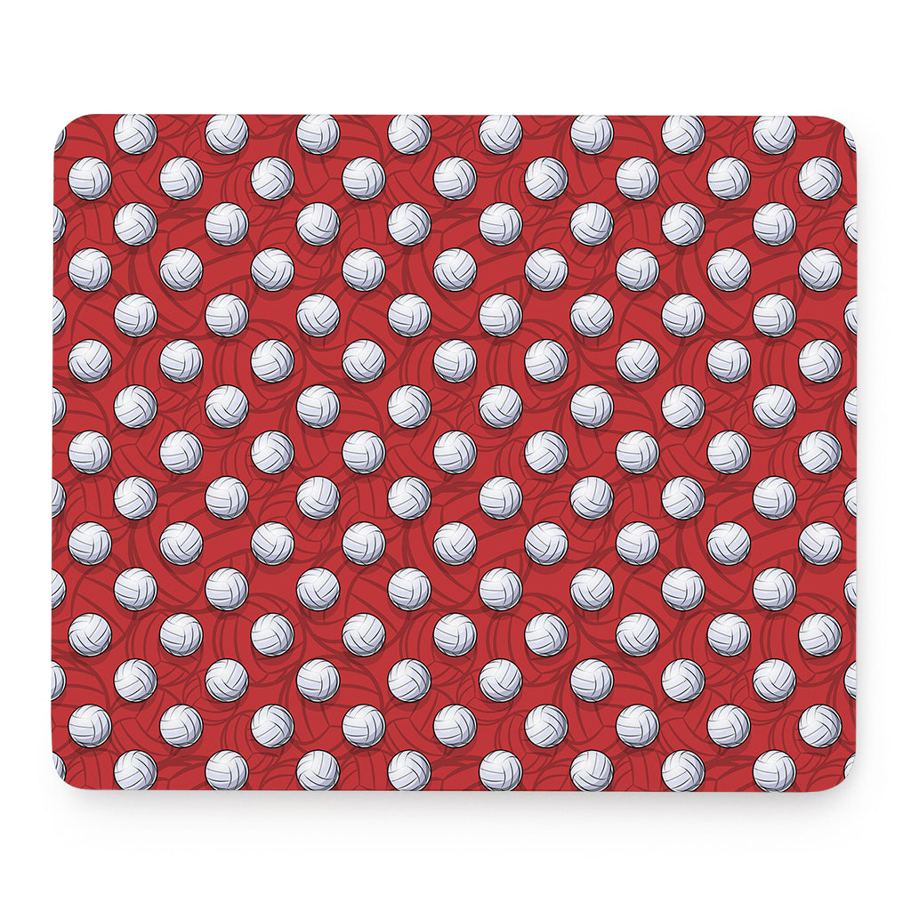 Red And White Volleyball Pattern Print Mouse Pad