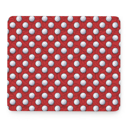 Red And White Volleyball Pattern Print Mouse Pad