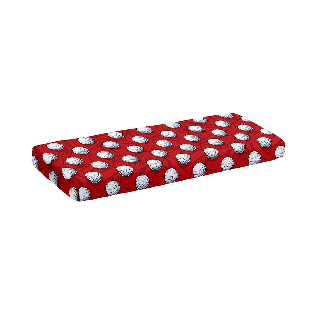 Red And White Volleyball Pattern Print Piano Keyboard Cover
