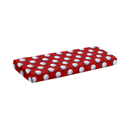 Red And White Volleyball Pattern Print Piano Keyboard Cover