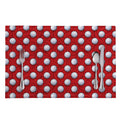 Red And White Volleyball Pattern Print Placemat