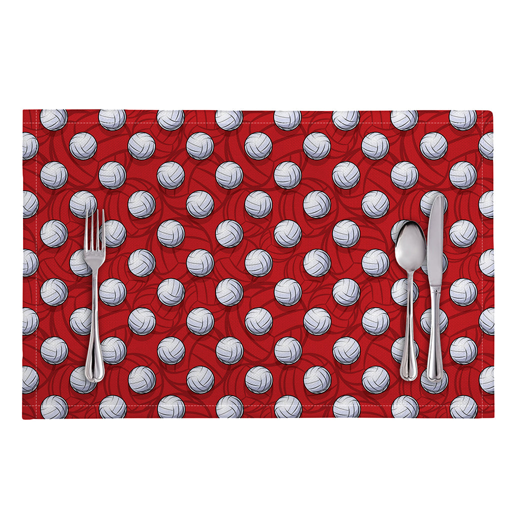 Red And White Volleyball Pattern Print Placemat